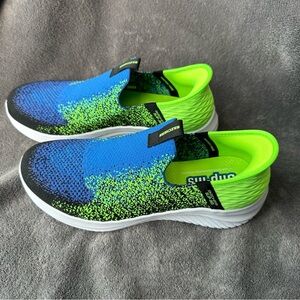 Skechers Kids Vibrant Blue and Neon Green Sneakers